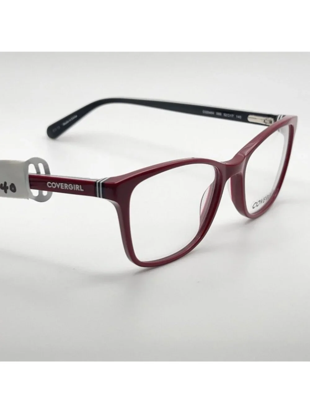 Covergirl CG0484 066 Shiny Red Women Full Square Eyeglass Frame 52-17-140